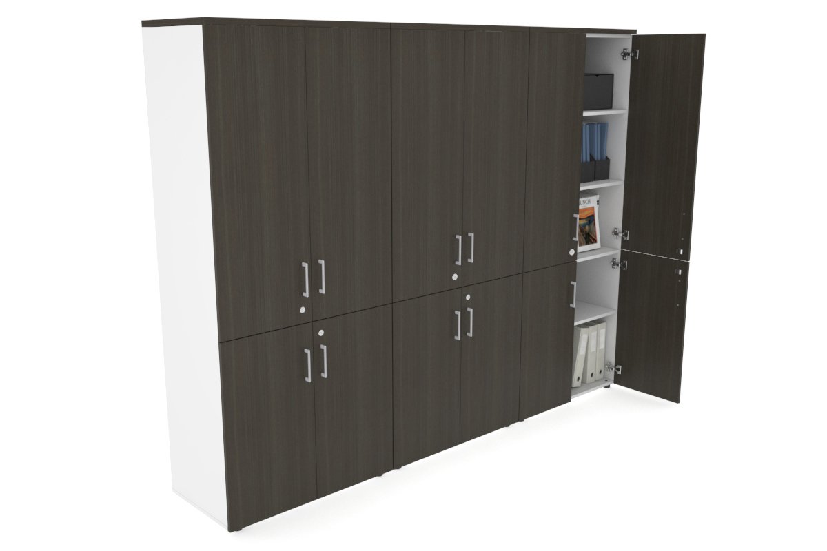 Large Storage Cabinet with Small & Medium Doors - 2400W x 1870H x 450D - Perfect for Office, Warehouse, and Retail Store Organization