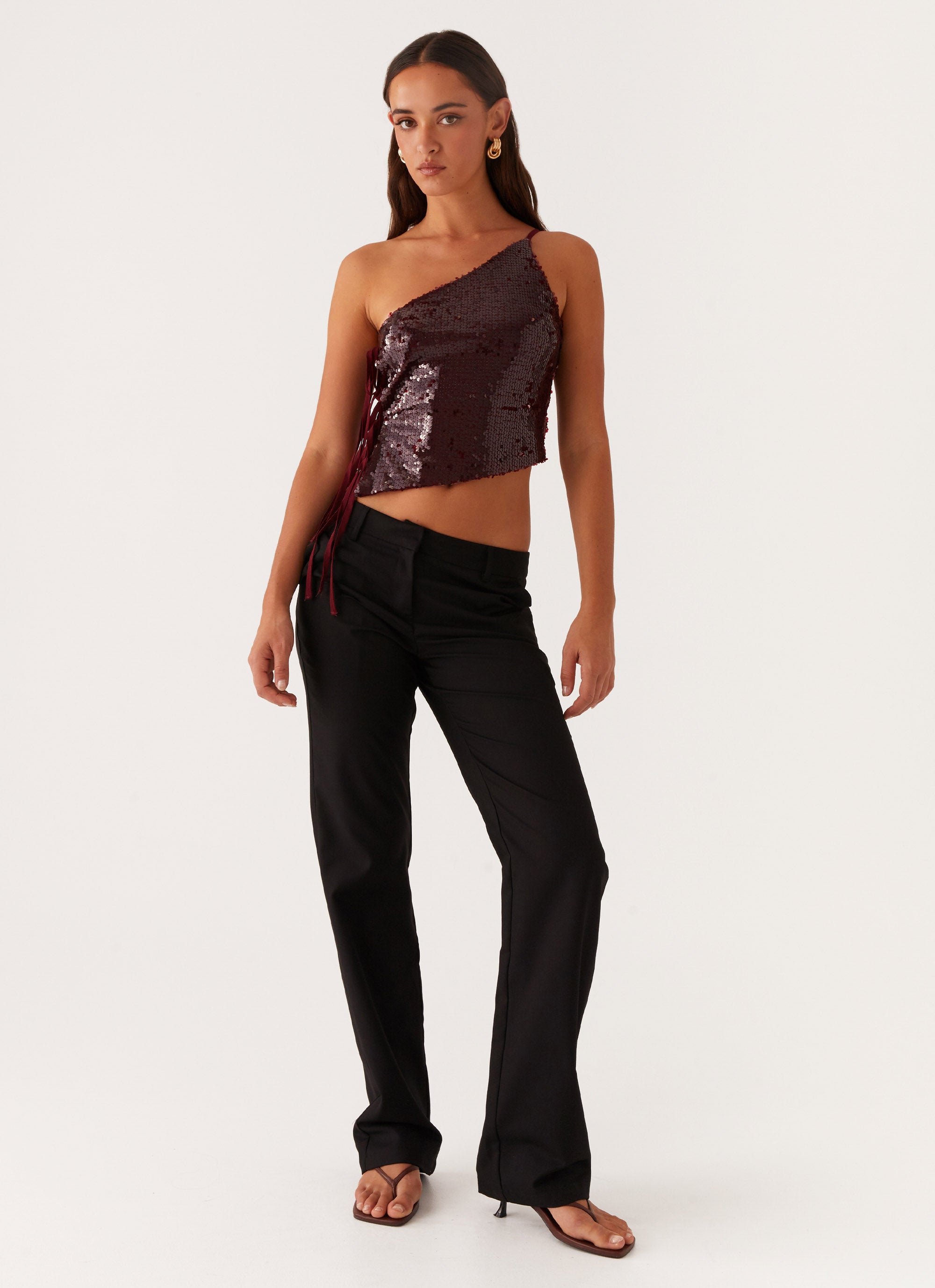 Britley Fitted Trouser Pants for Women - Slim Black Office Pants, High Waist Work Trousers for Business & Professional Wear