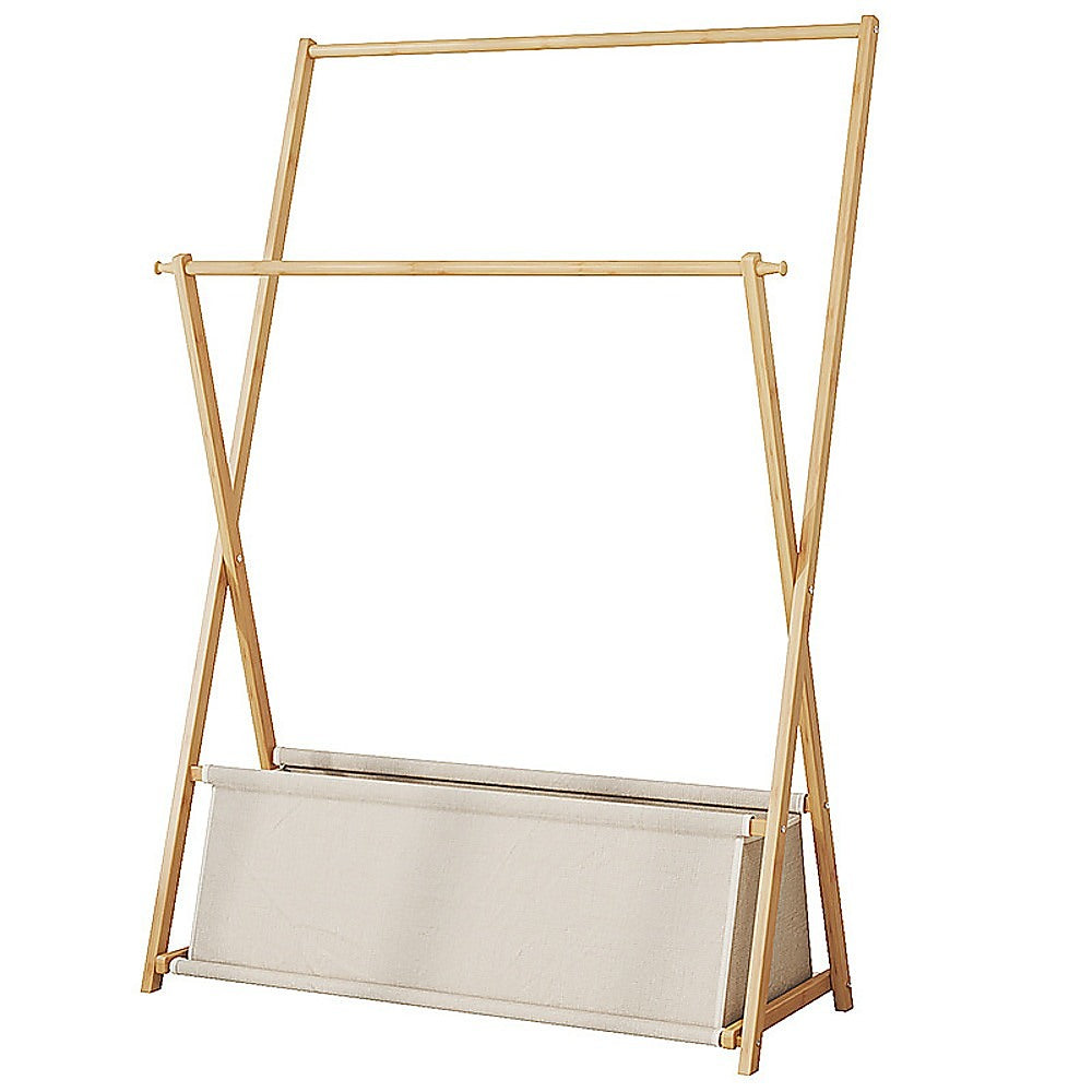 100x155cm Freestanding Garment Rack with Lower Storage Shelf - Heavy Duty Clothes Rail for Bedroom, Closet & Laundry Room Organization - Space Saving Clothing Rack for Hanging Dresses, Coats & Accessories