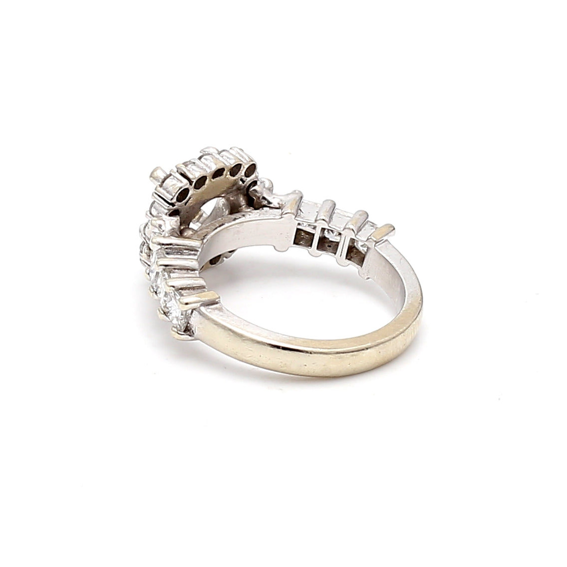 1.32 Carat Princess Cut & Round Brilliant Diamond Engagement Ring in 14K White Gold - Perfect for Proposals, Weddings & Anniversary Gifts