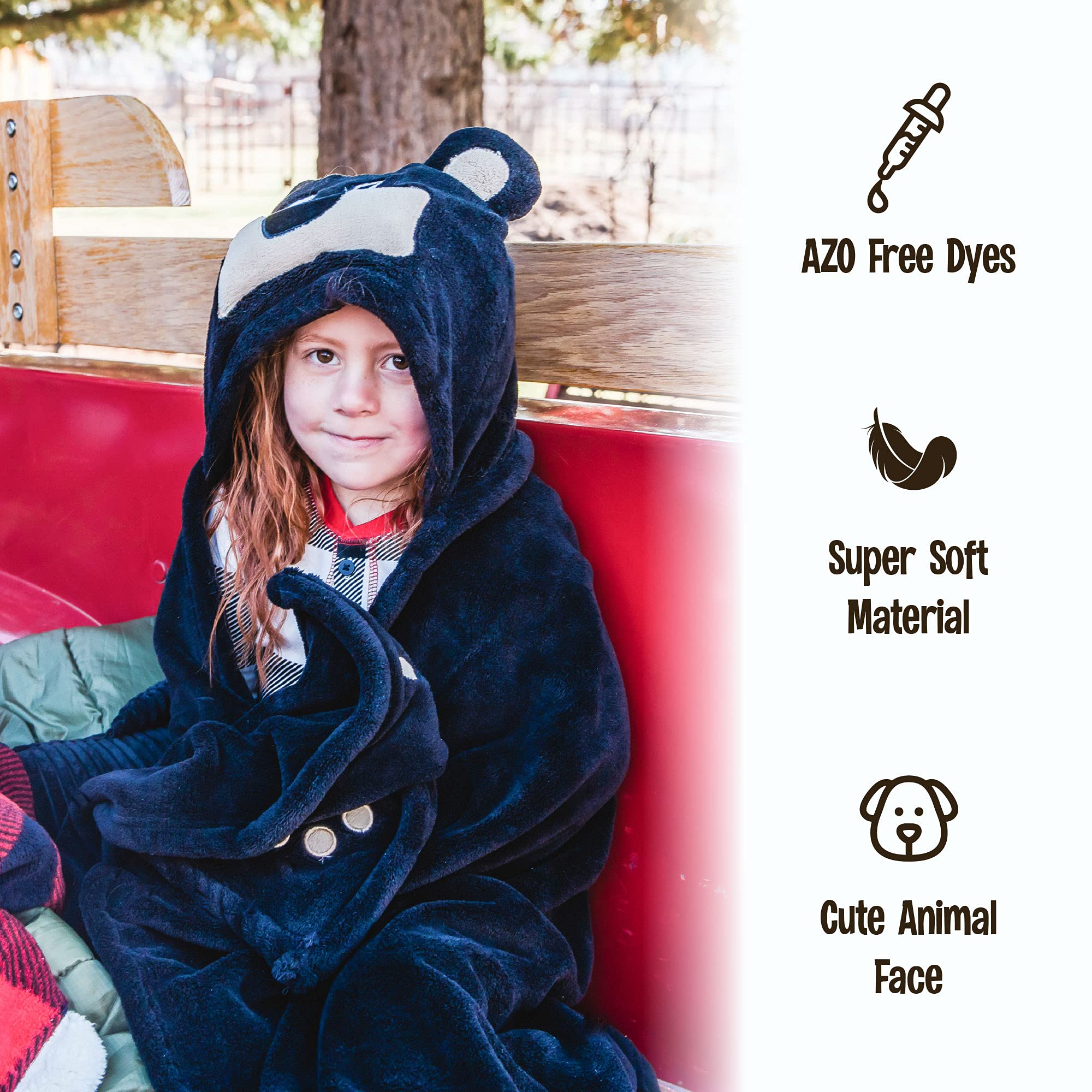 LazyOne Kids Wearable Blanket Hoodie - Soft Animal Hooded Fleece Blanket (Dinosaur Design) for Cozy Indoor Lounging, Movie Nights & Sleepovers