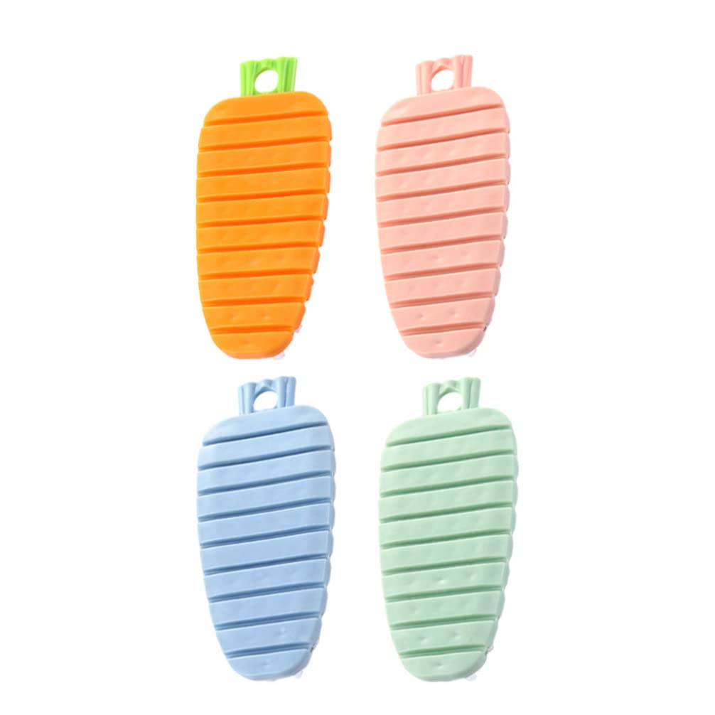 **Luxshiny Flexible Bendable Vegetable Fruit Cleaning Brush Set - 4Pcs Potato Scrubber, Mushroom & Corn Cleaning Brush - Perfect for Kitchen, Camping & Outdoor Cooking**