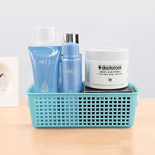 Colorful Plastic Storage Baskets 6-Pack - Desktop Organizer for Office & Home