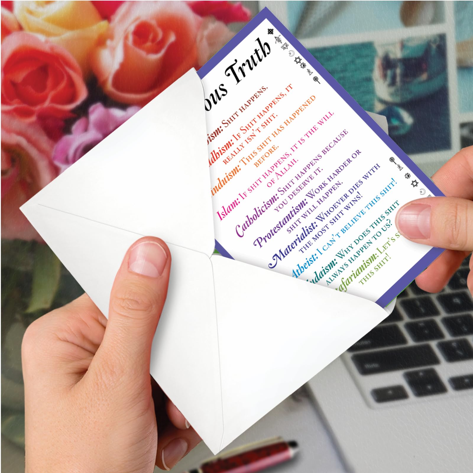 Funny Happy Birthday Card with Envelope - Colorful Humorous Greeting Card for Friends & Family - Religious Truth 0757 - Perfect for Birthdays, Anniversaries & Special Occasions