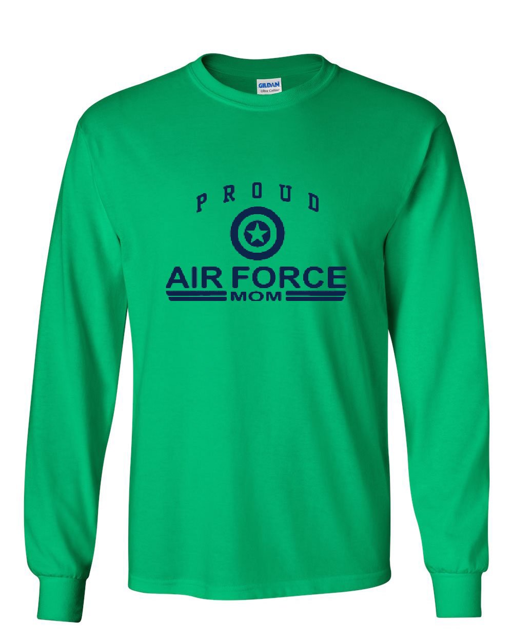 Proud Air Force Mom Long Sleeve T-Shirt - Military Apparel for Women - Perfect for Air Force Graduation, Veterans Day & Military Family Events