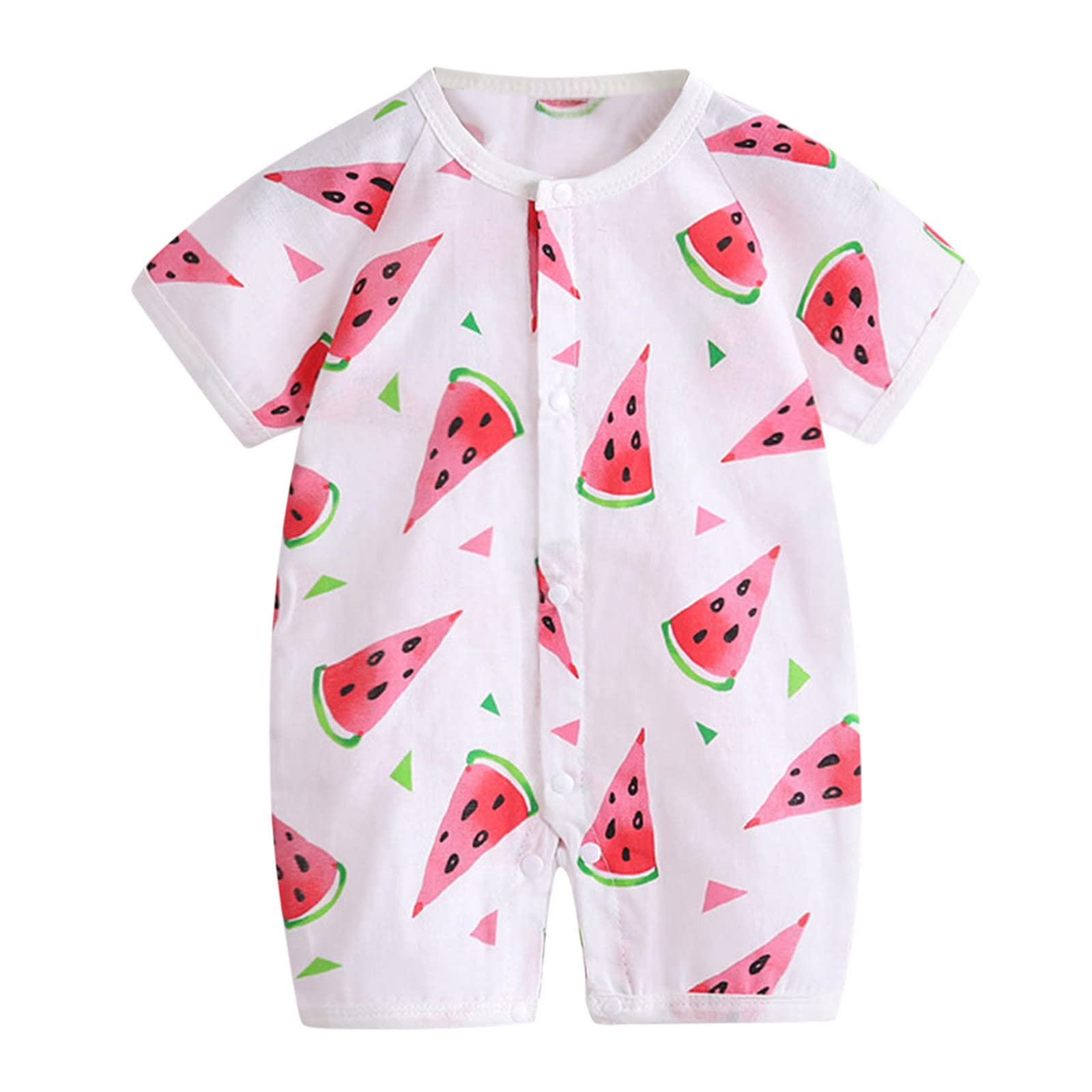 **Baby Girls & Boys Cotton Linen Dinosaur Floral Kimono Romper - Short Sleeve Jumpsuit for Playtime & Summer Outfits**