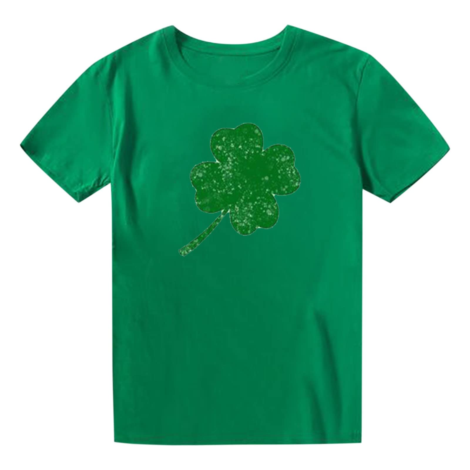 Women's Western Casual Short Sleeve Green Print T-Shirt for Summer Outfits