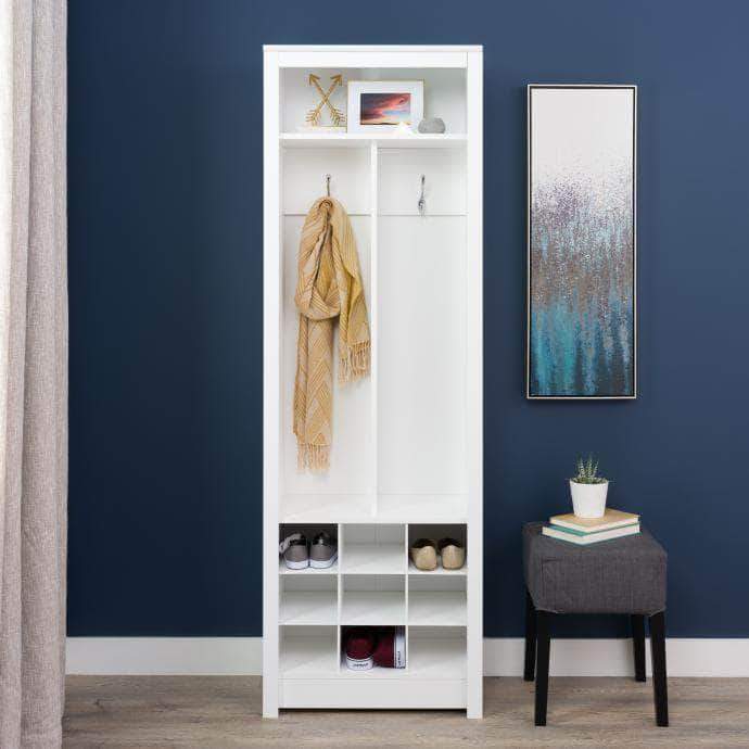 Space Saving Entryway Organizer - Wall Mounted Shoe Rack & Coat Hanger (2 Colors) | Perfect for Small Apartments, Mudrooms & Closet Organization