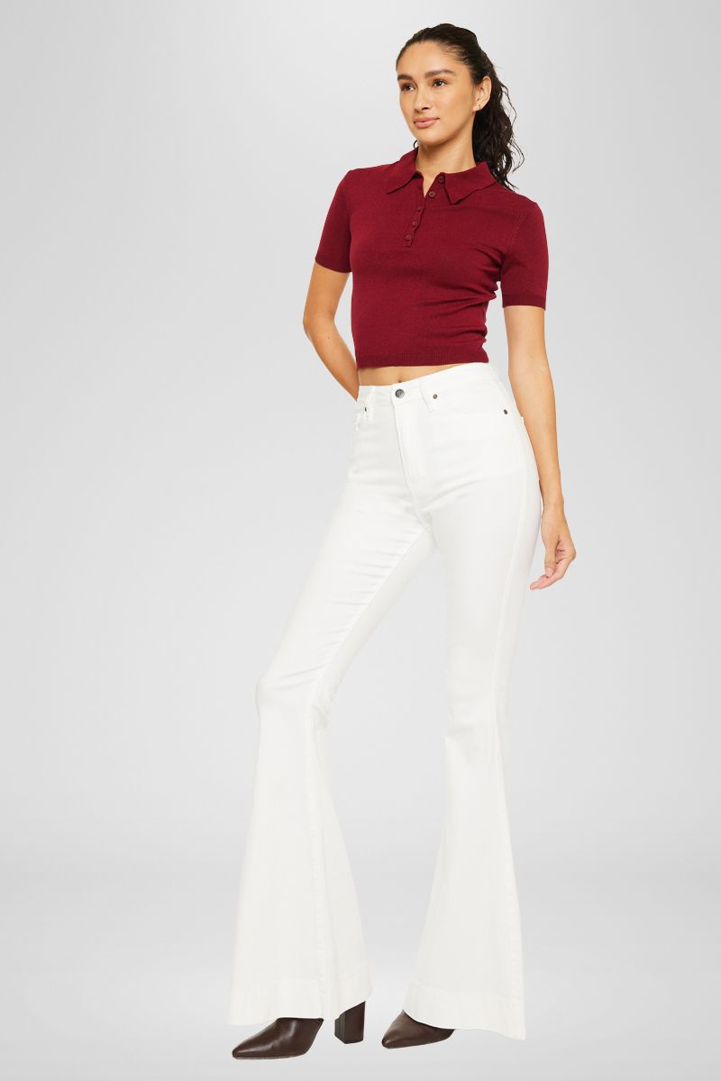 Braelynn Essentials High Rise Super Flare Jeans for Women - Stretchy Denim Pants with Comfortable Fit - Perfect for Casual Outfits, Date Nights & 70s Retro Style