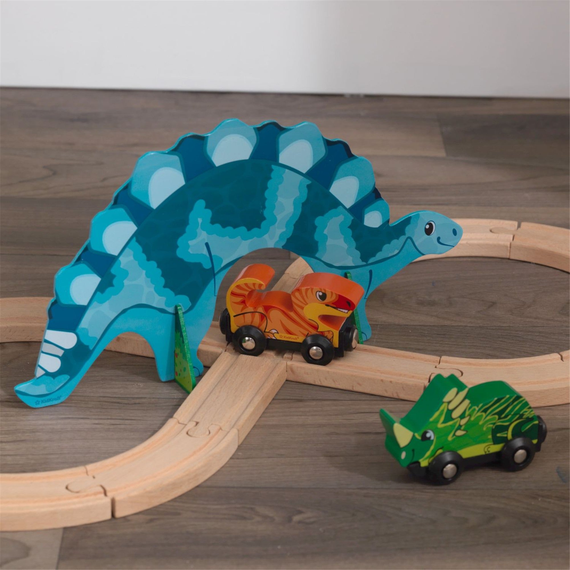 KidKraft Adventure Tracks Dinosaur World Playset with Stegosaurus Loop - Fun Pretend Play Toy for Kids Ages 3+ | Perfect for Indoor & Outdoor Playtime, Birthday Gifts