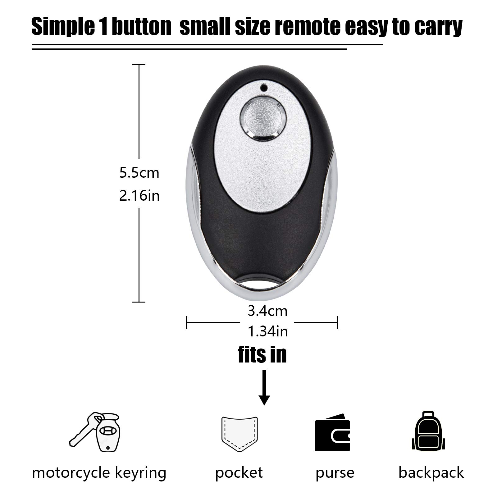 LAWOHO Universal Garage Door Opener Remote Keychain - Yellow Learn Button, Compatible with LiftMaster 891LM 893LM 950ESTD 953ESTD - Easy Home & Car Access Control for Secure Entry