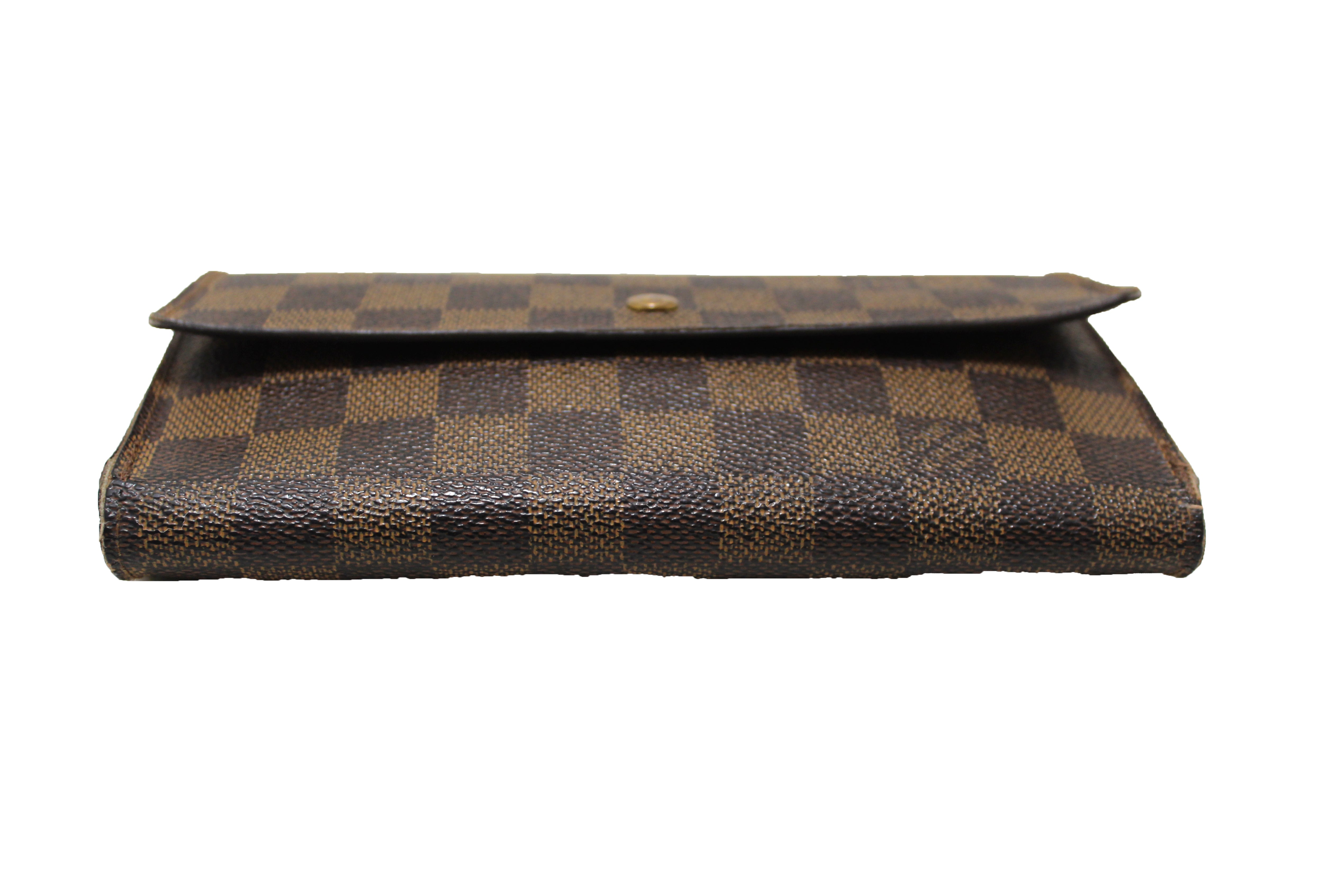 Authentic Louis Vuitton Damier Ebene Canvas PTI Long Wallet for Women - Luxury Bifold Zip Around Wallet with Multiple Card Slots - Perfect for Everyday Use, Travel & Gift Giving