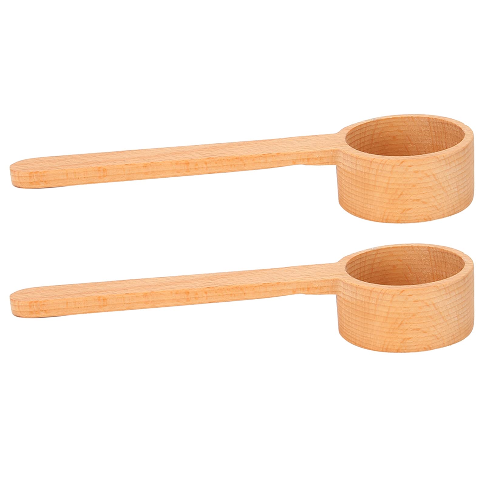 2Pcs Beech Wood Measuring Spoons Set - Perfect for Measuring Milk Powder, Tea, Oatmeal & Sugar (6.6x1.9x0.9in) - Ideal for Baking, Cooking & Coffee Making