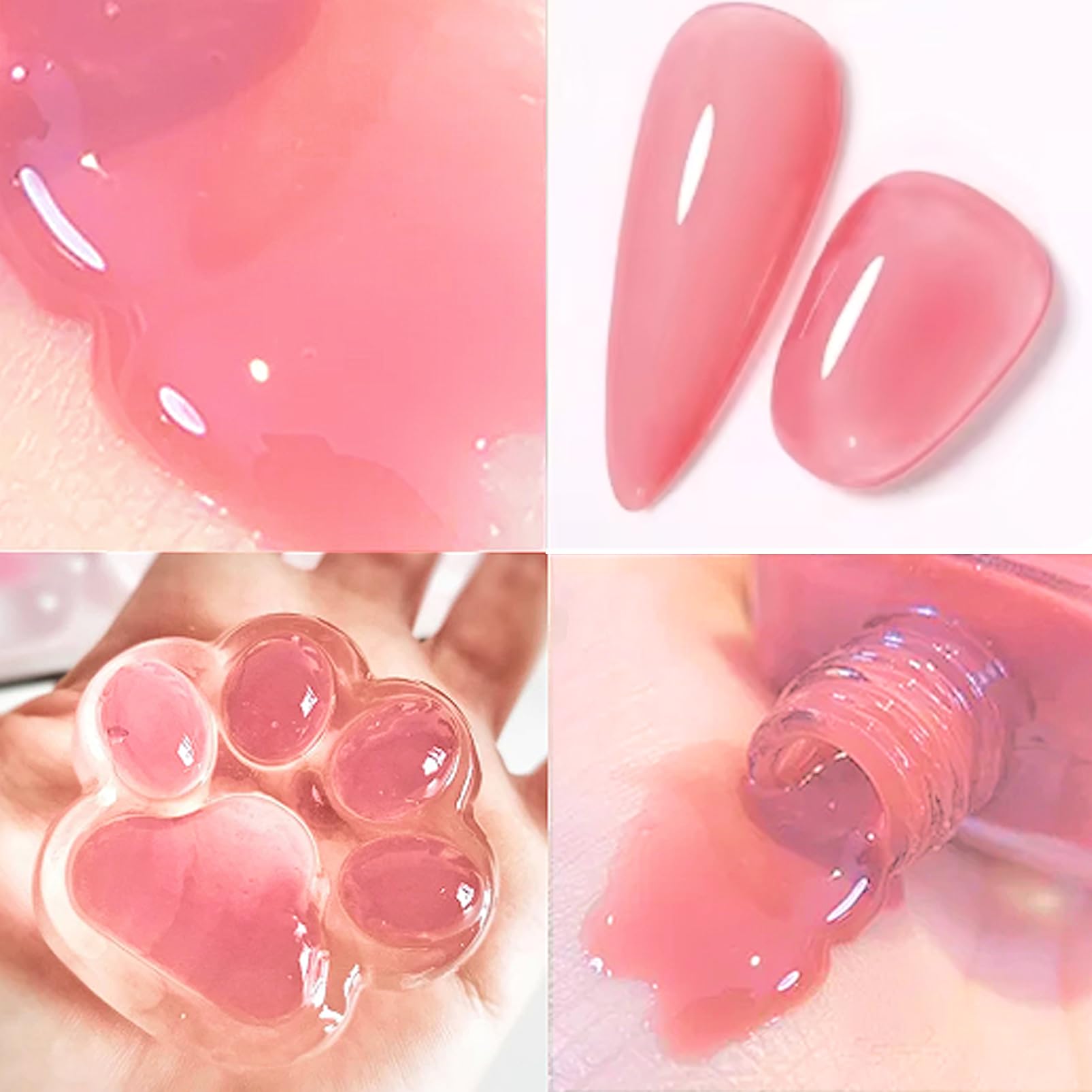 Pink Jelly Nude Gel Nail Polish - Long Lasting for Manicures