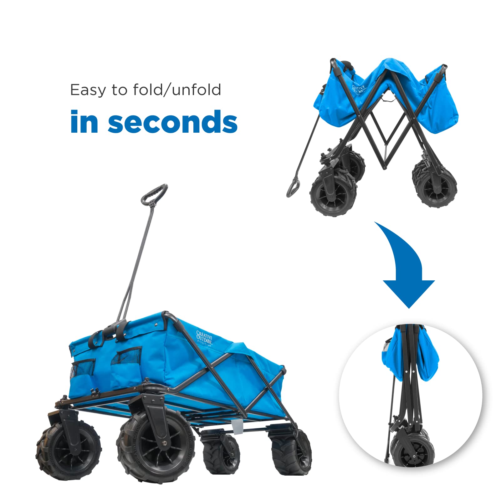 Best Collapsible Outdoor Wagon for Kids - All Terrain Push Pull Stroller Cart for Beach, Park, Garden, Camping & Sports | Portable Cargo Carrier for Family Outings, Picnics and Shopping