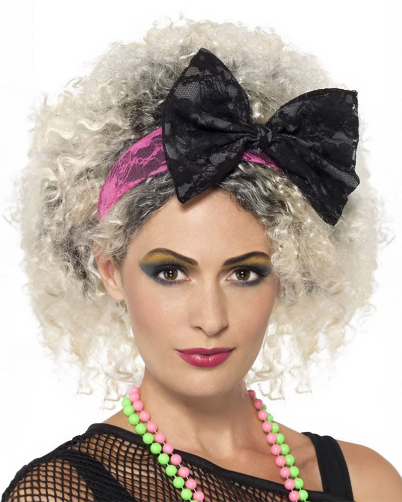 Vintage 80s Lace Headband for Women - Retro Hair Accessories for Parties, Weddings & Everyday Style