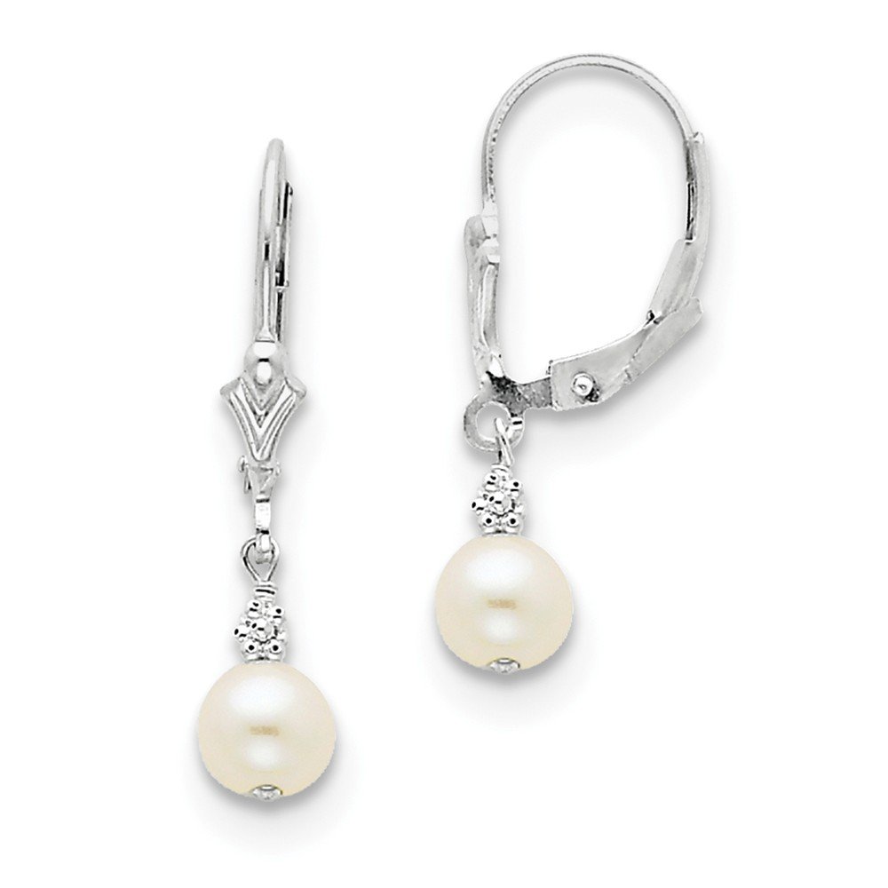 Sterling Silver White Freshwater Cultured Pearl Dangle Earrings for Women - Elegant Pearl Drop Earrings for Wedding, Party & Special Occasions