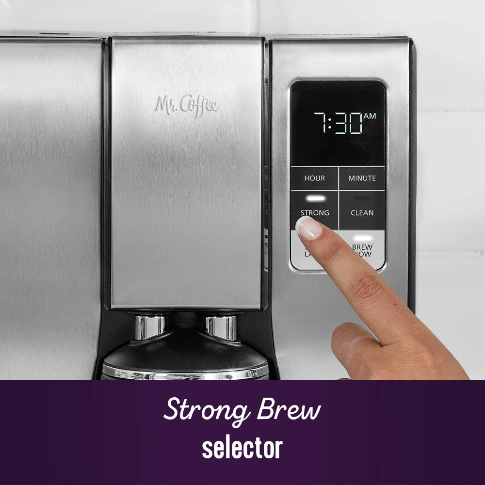 Mr. Coffee 10-Cup Programmable Coffee Maker - Stainless Steel, Auto Brew Timer, Perfect for Home & Office Use