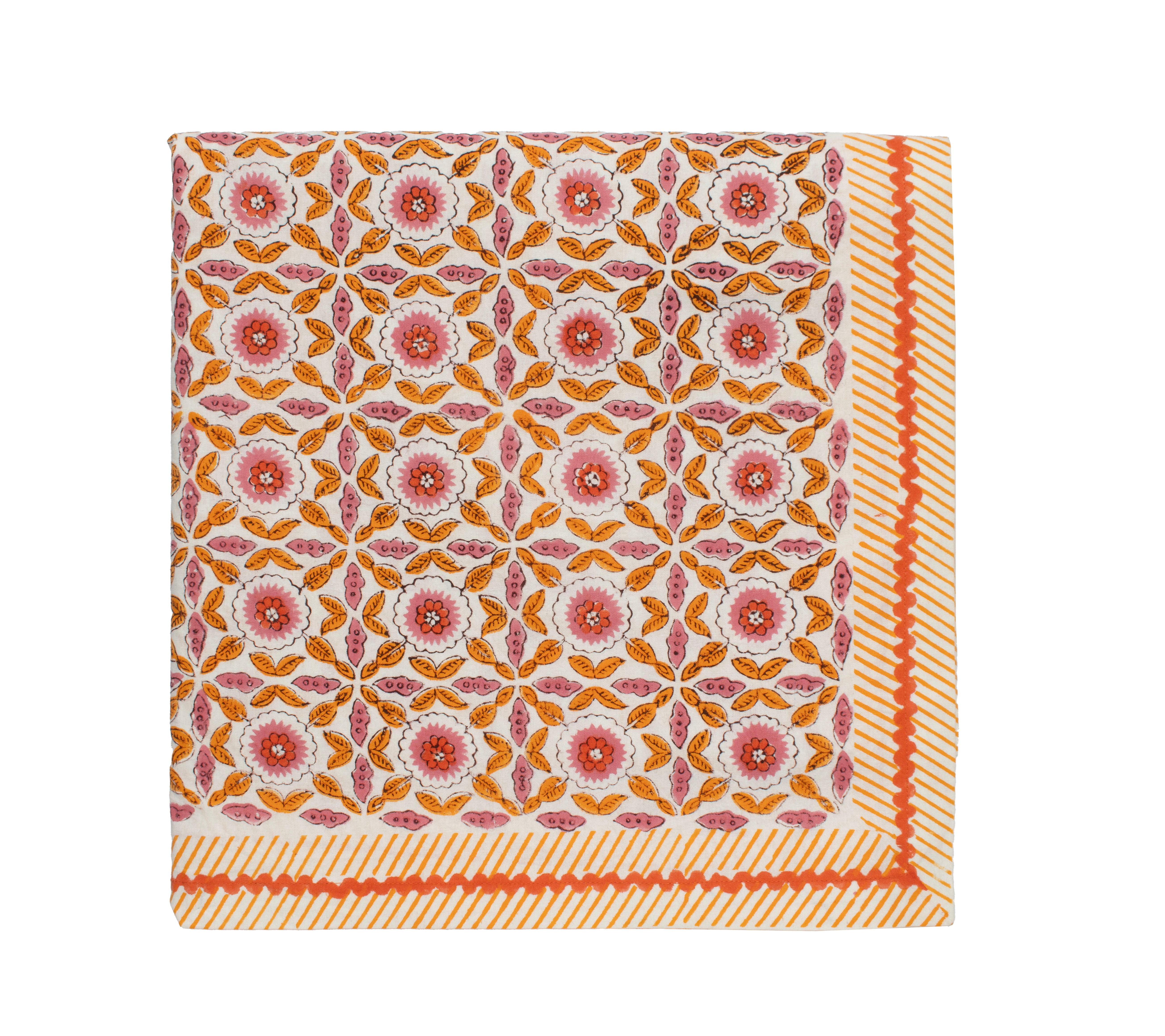 Majorelle White Pink Orange Tablecloth - Elegant Dining Table Cover for Home Decor, Parties & Outdoor Events