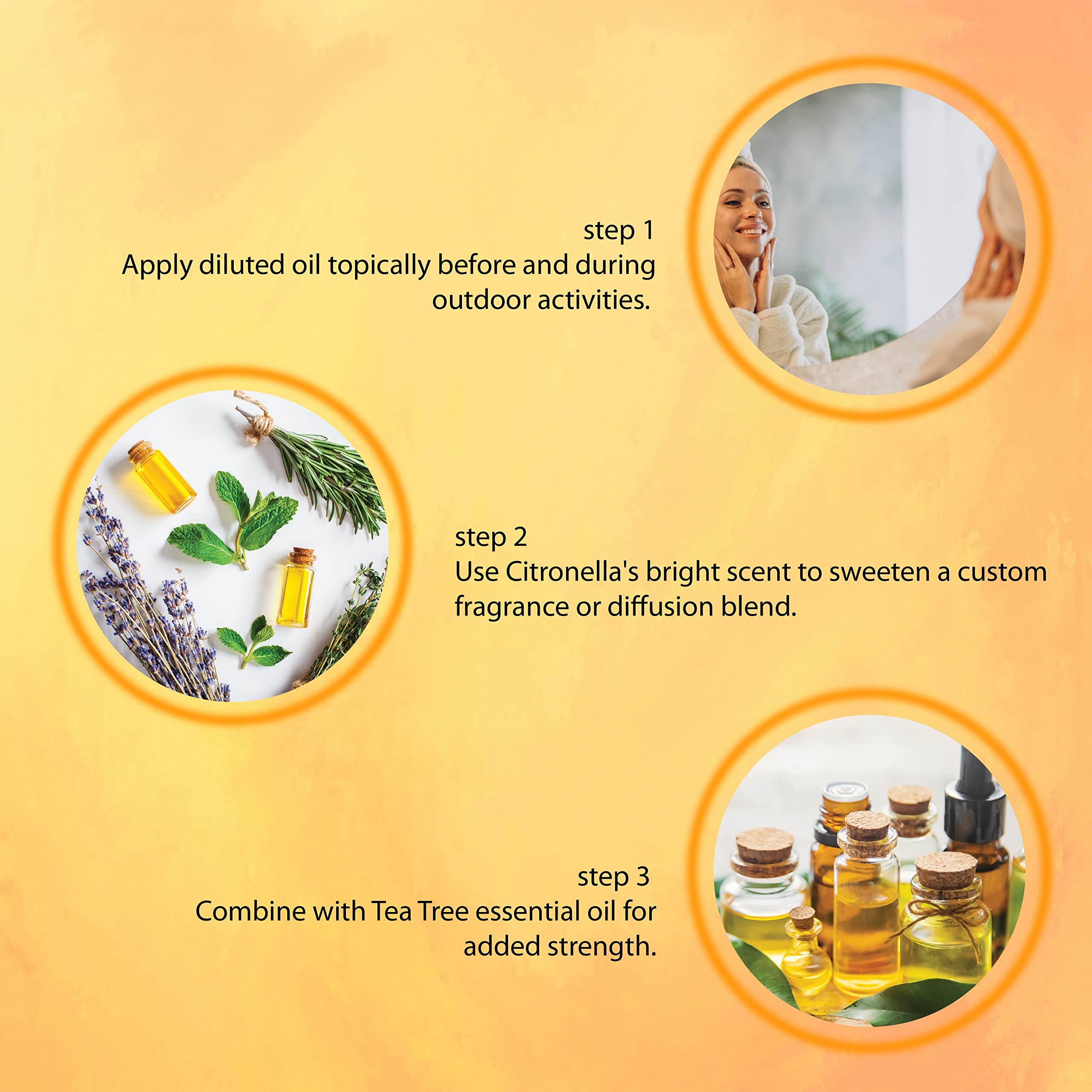 LA'BANGERRY 100% Pure Natural Citronella Essential Oil for Aromatherapy, Mosquito Repellent & Skin Care | Therapeutic Grade with Glass Dropper | Perfect for Diffusers, Humidifiers, Massage & DIY Soap/Candle Making | Chemical-Free, No Synthetic Additives | 30ml | Ideal for Outdoor, Home & Spa Use