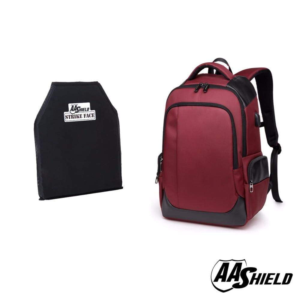 Bulletproof Backpack for School Safety - NIJ IIIA Level Protection with Plate Panel Insert, Red | Anti-Theft & Emergency Use for Students, Travel & Outdoor Activities