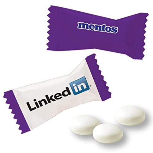 Custom Logo Mentos Individually Wrapped Promotional Mints - 2000 Count Bulk Pack - Perfect for Corporate Gifts, Events & Branding Campaigns