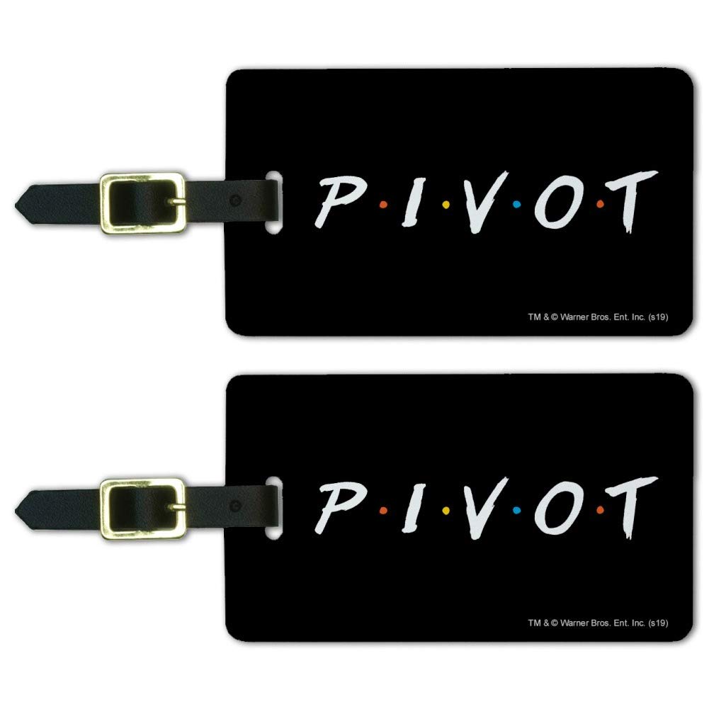 Friends PIVOT Luggage ID Tags - Set of 2 Durable Suitcase Name Tags for Carry-On Bags | Perfect for Travel, Business Trips & Vacation Identification