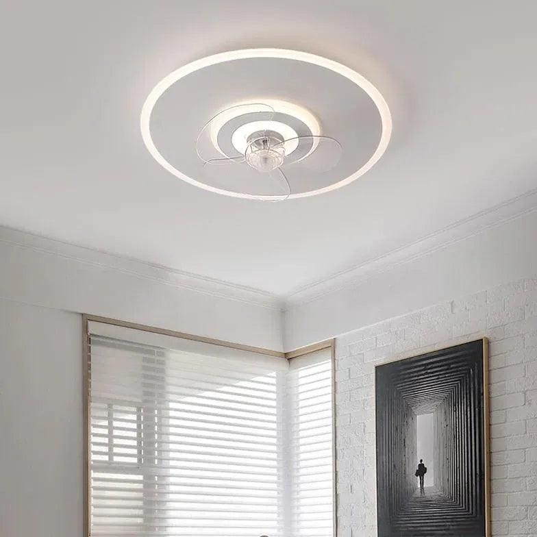 Modern Round Noodle Ceiling Fan with LED Light - Perfect for Living Room, Bedroom & Kitchen Air Circulation