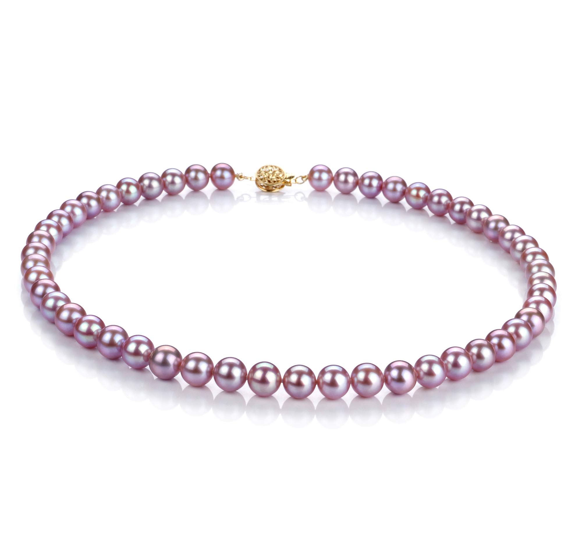 AAAA Quality 7-8mm Lavender Freshwater Cultured Pearl Necklace for Women - Gold Filled Jewelry for Weddings, Parties & Special Occasions