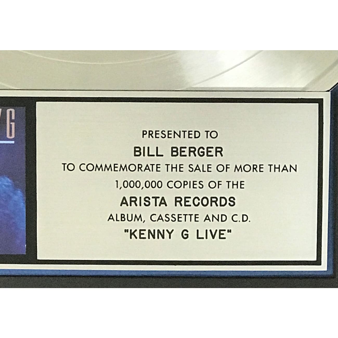 Kenny G Live RIAA Platinum Album Award - Official Certified Music Collectible for Fans & Display - Perfect for Home Decor, Music Rooms & Gift Giving