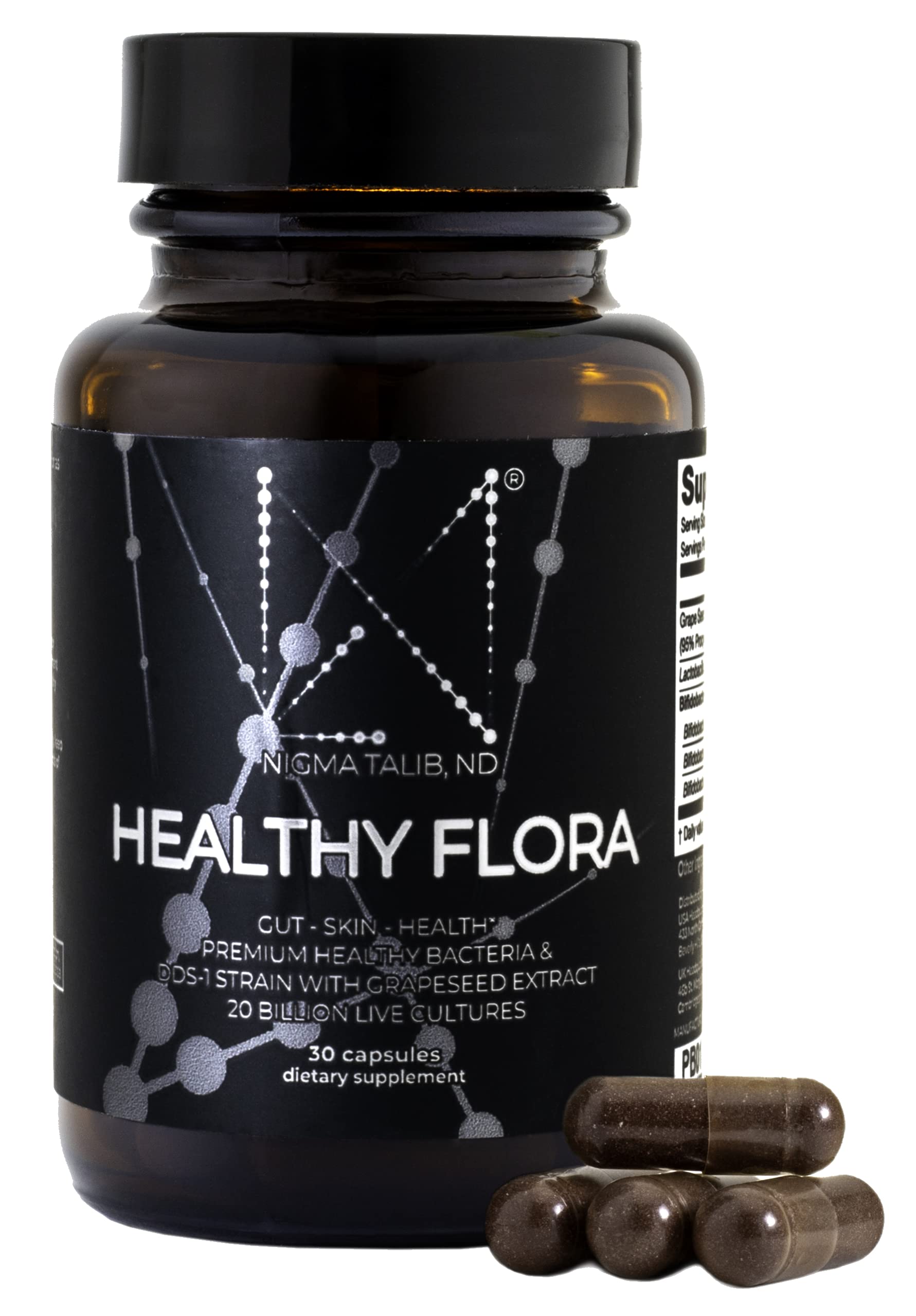 Premium Probiotic Supplement for Digestive Health, Skin & Gut Flora - 30 Capsules | Supports Immune System & Digestion | Ideal for Daily Wellness & Travel