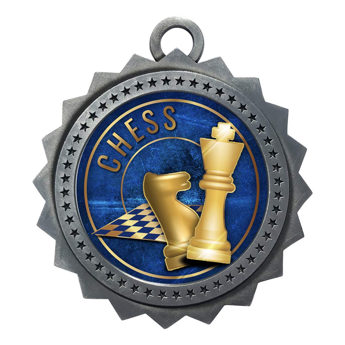 Silver Chess Medals & Trophy Awards - 1 to 50 Pack with Neck Ribbon | Various Styles for Tournaments, Competitions & Gifts | Perfect for Chess Players, Coaches & Prize Ceremonies
