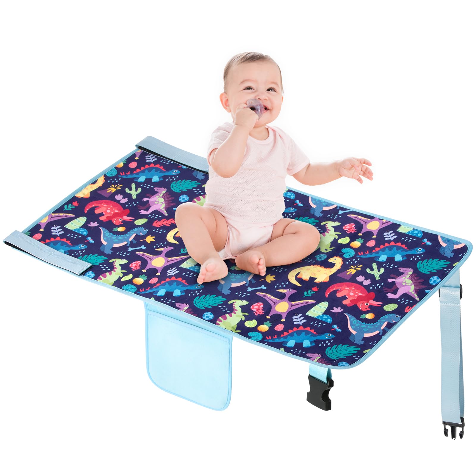 MIUUDBY Toddler Airplane Bed Seat Extender - Portable Foot Rest for Kids with Side Pocket | Comfortable In-Flight Sleep Solution for Babies & Toddlers | Perfect for Long-Haul Flights & Family Travel