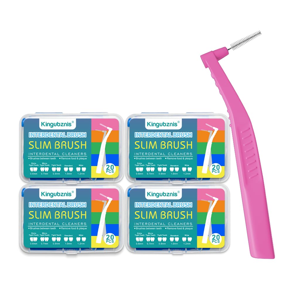 Interdental Brush - Angled Dental Cleaner with Flossing Head & Portable Case for Extra Tight Teeth | Perfect for Travel, Braces Care & Deep Teeth Cleaning at Home
