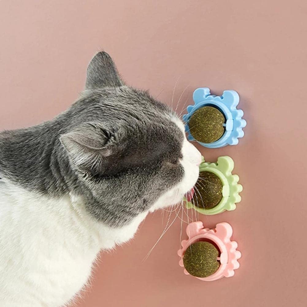 SXRC Crab-Shaped Catnip Balls - Natural Edible Cat Treats & Chew Toys for Kittens - Safe Rotatable Licking Toy for Teeth Cleaning - Green (1pc) - Perfect for Playtime & Dental Care