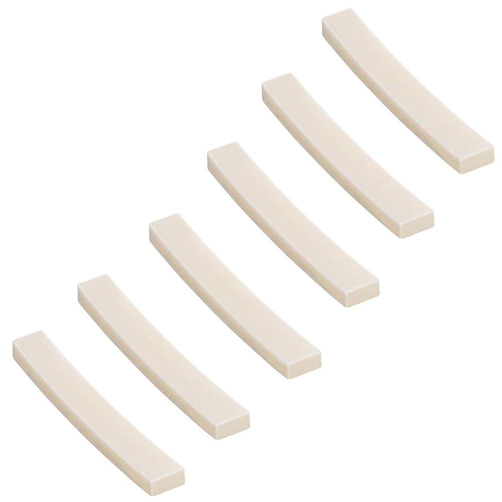 6-Piece Electric Guitar Bone Nut Replacement Set - Bass & Acoustic Guitar Nut Blanks for Electric, Classical, Mandolin - Perfect for DIY Guitar Repair & Maintenance