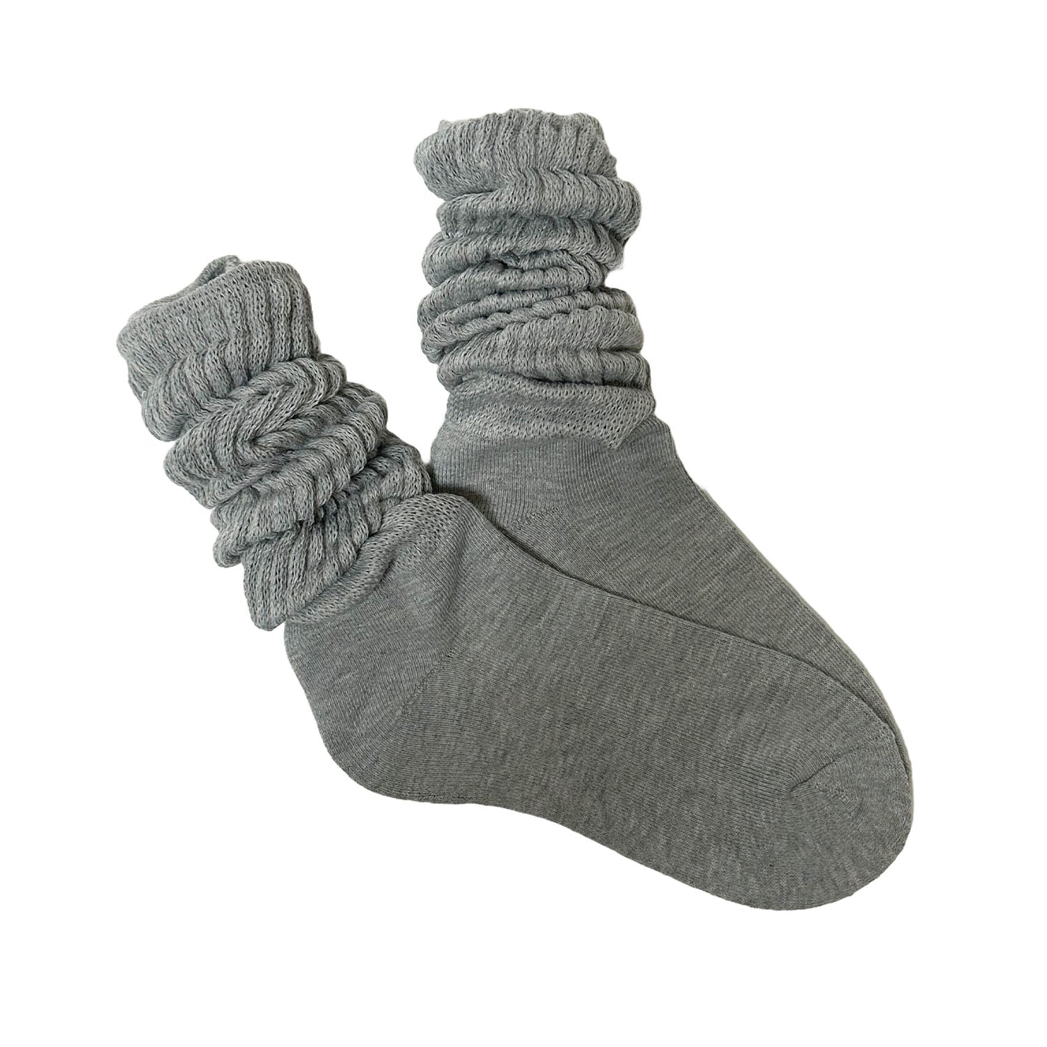FLOOF Women's Slouch Socks - Soft Grey Knit Socks for Women | Cozy Lounge Socks for Home, Yoga & Casual Wear