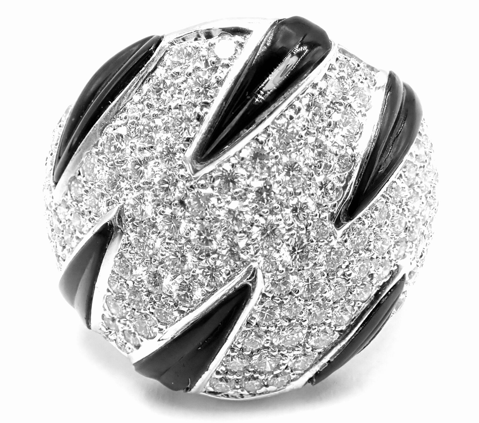 Authentic Cartier Panther Panthere Claw 18k White Gold Diamond Onyx Ring - Size 53 - Luxury Jewelry for Women, Perfect for Weddings, Anniversaries & Special Occasions