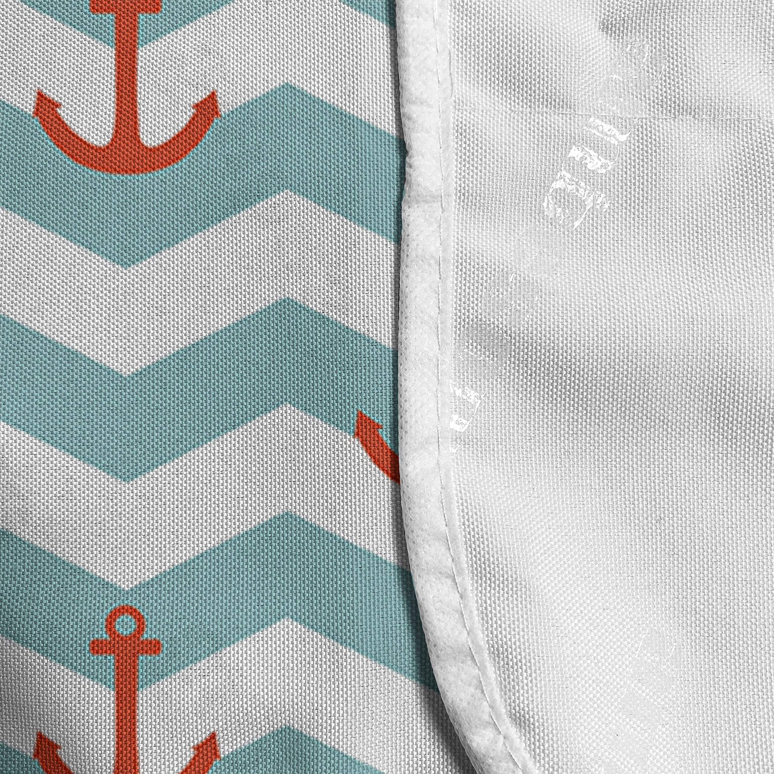 Ambesonne Anchor Microwave Cover - Waterproof Kitchen Organizer with Pockets, 36x12 Inches, Turquoise & Red Striped Design - Perfect for Coastal, Nautical or Beach Themed Kitchens