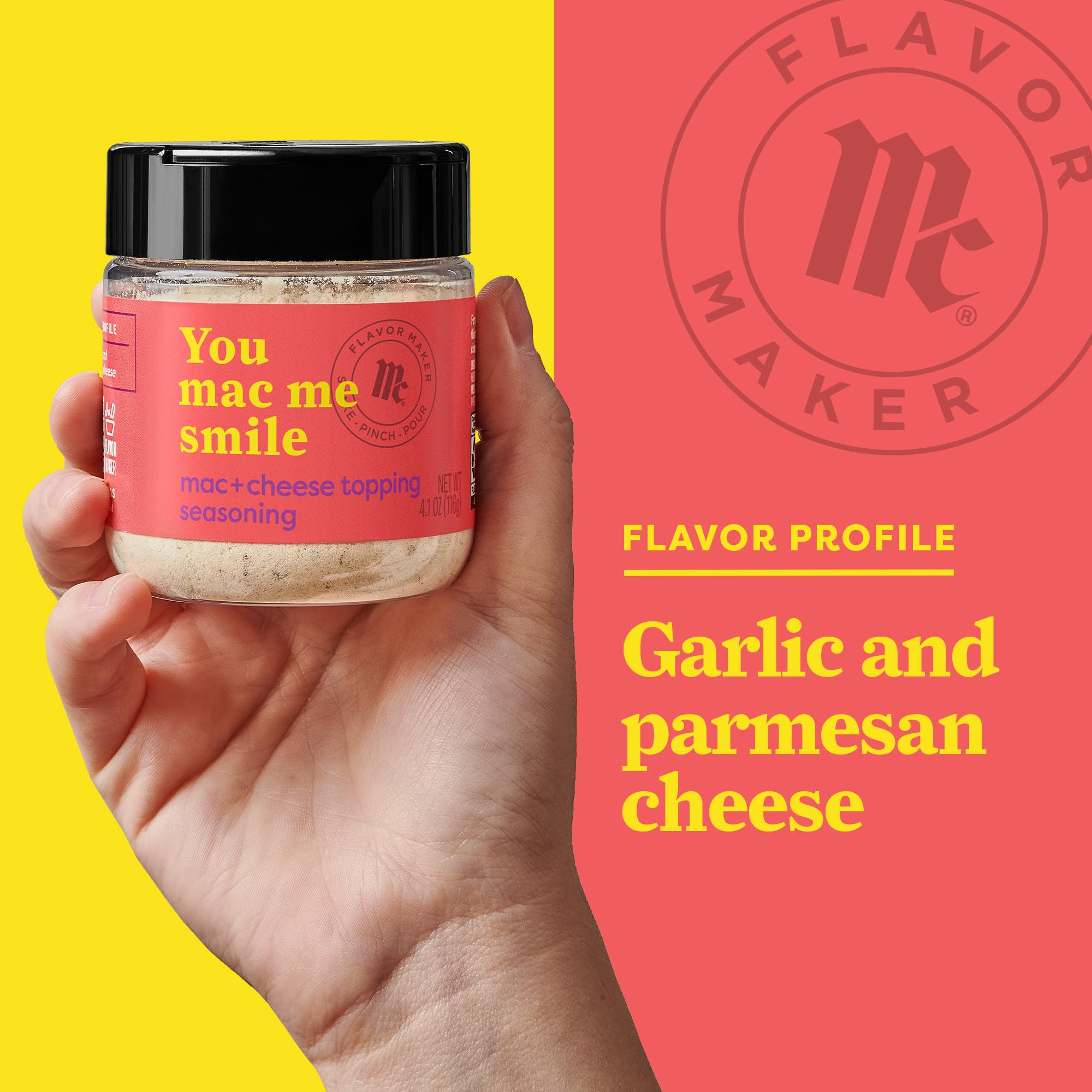 McCormick Mac and Cheese Seasoning Mix - Flavor Maker for Homemade Macaroni & Cheese, 4.1 oz - Perfect for Family Dinners, Potlucks & Comfort Food Lovers