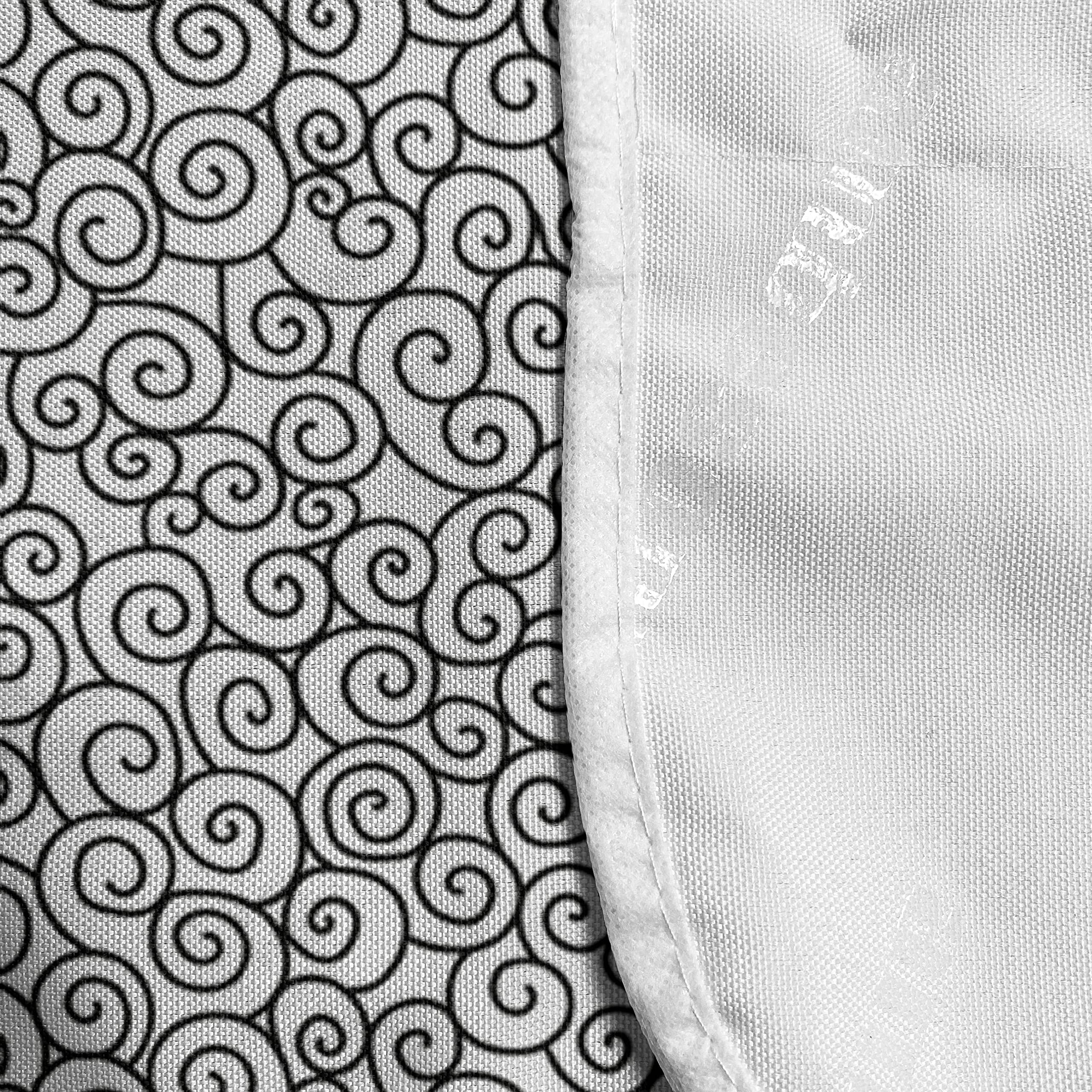 Ambesonne Abstract Microwave Cover - Waterproof Kitchen Organizer with Pockets, 36x12 Inches, Black & White Spiral Design | Perfect for Modern Kitchens & Microwave Protection