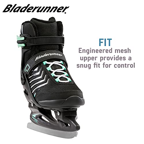 Rollerblade Igniter XT Women's Ice Skates - Bladerunner Ice Model in Black & Winter Green | Perfect for Figure Skating, Hockey Practice & Winter Outdoor Activities