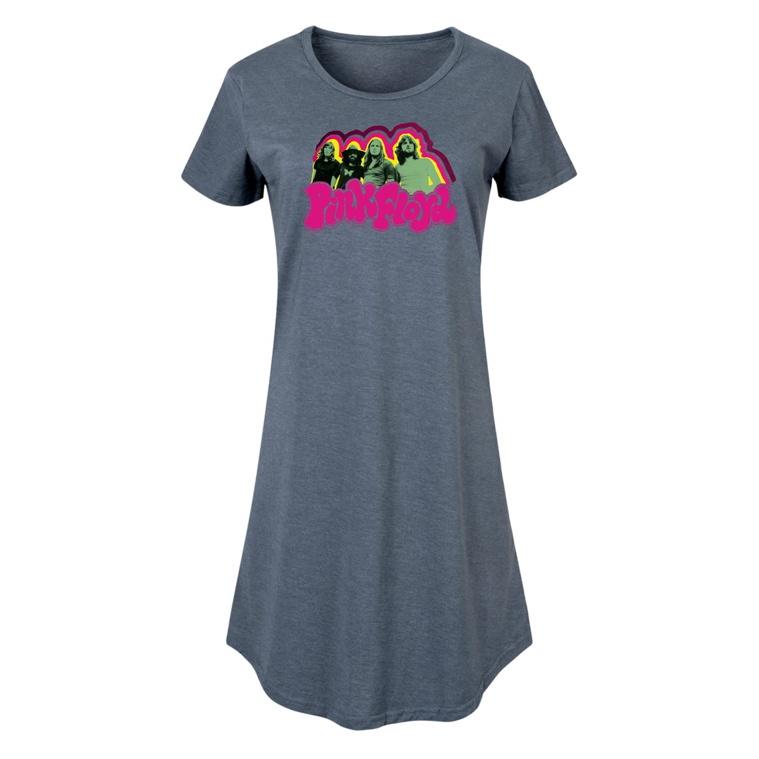 Pink Floyd Women's Any Way Dress - Vintage Band Graphic Tee Dress - Soft Cotton Casual Dress for Concerts, Music Festivals & Everyday Wear