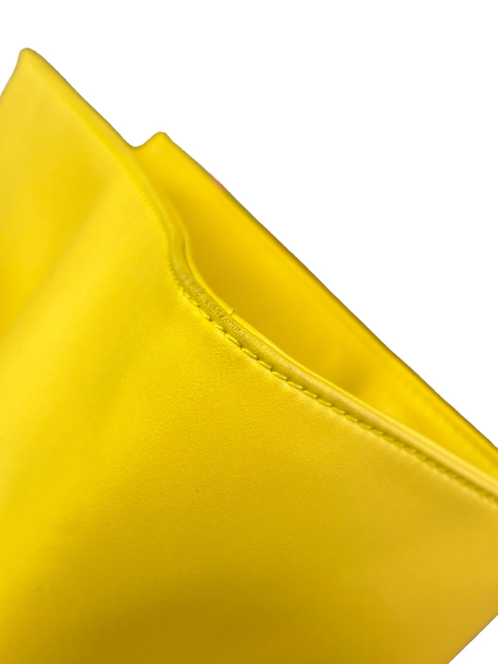 Telfar Medium Shopping Tote Bag - Yellow Vegan Leather Handbag for Women | Perfect for Work, Grocery Shopping & Travel Accessories