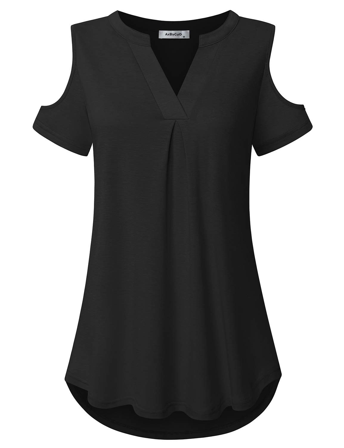 Women's Cold Shoulder Short Sleeve V-Neck Casual Blouse Tops - Perfect for Summer Outfits, Beach Wear & Date Nights