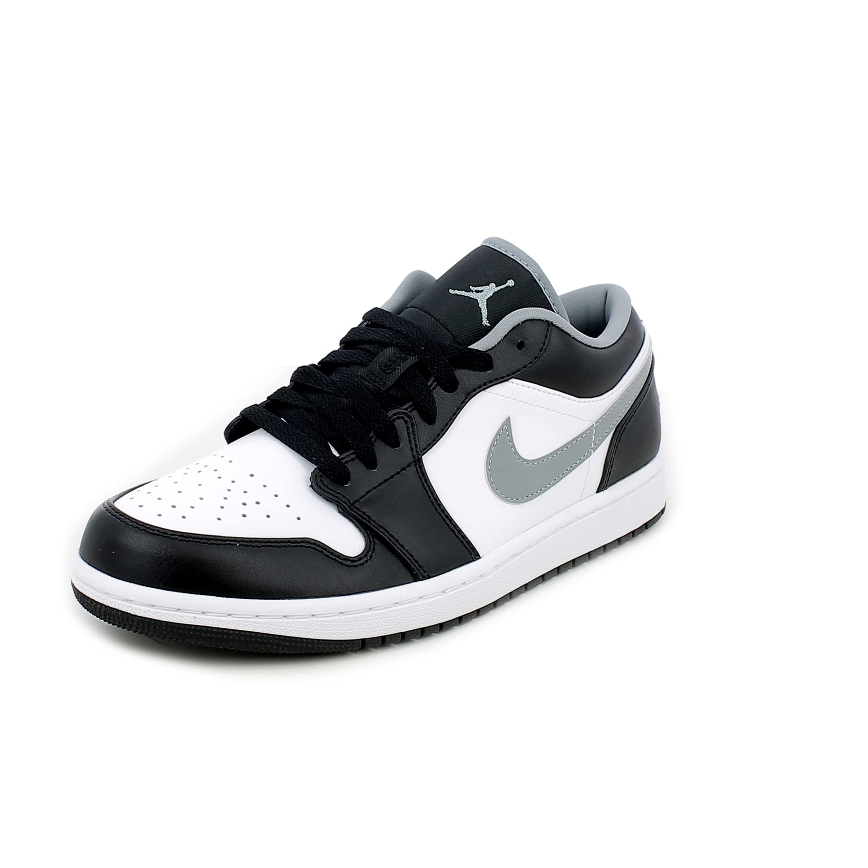 Men's Air Jordan 1 Low Sneakers - Black/Particle Grey (553558-040) - Size 9.5 | Basketball Shoes for Men, Casual Streetwear & Gym Training
