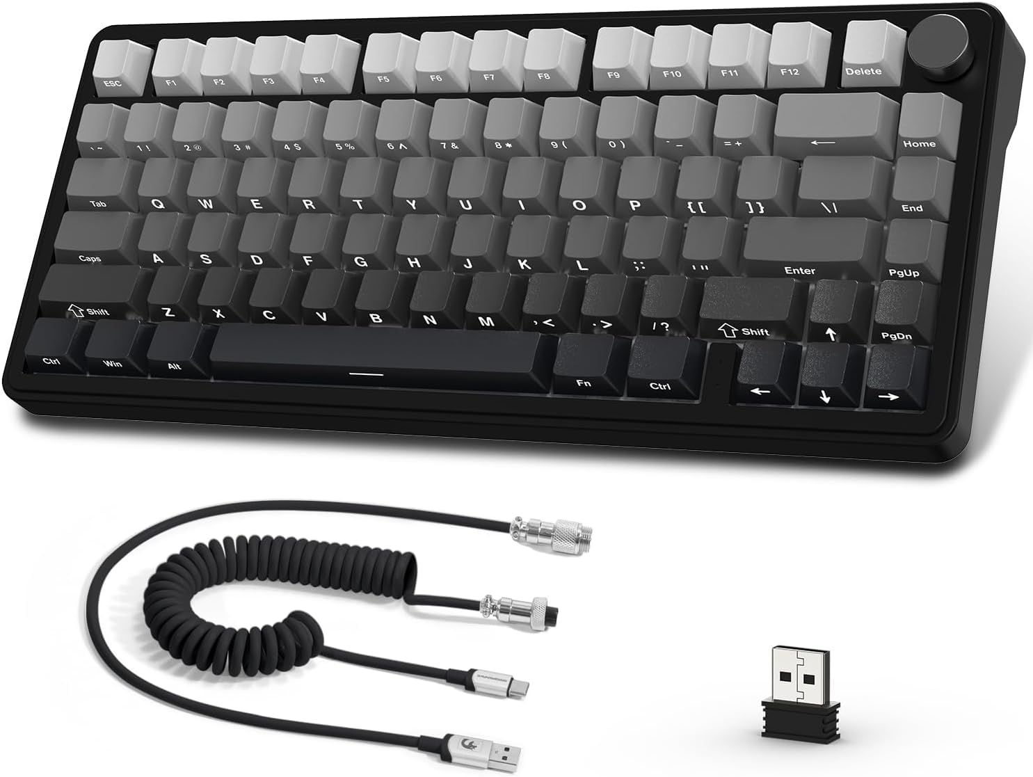 Attack Shark X85 Wireless Mechanical Gaming Keyboard - Hot Swappable BT/2.4GHz/USB-C, 75% Gasket Design, RGB Backlit, PBT Side Print Keycaps, Linear White Jade Switch for PC/Mac/Windows - Perfect for Esports, Office Work & Streaming