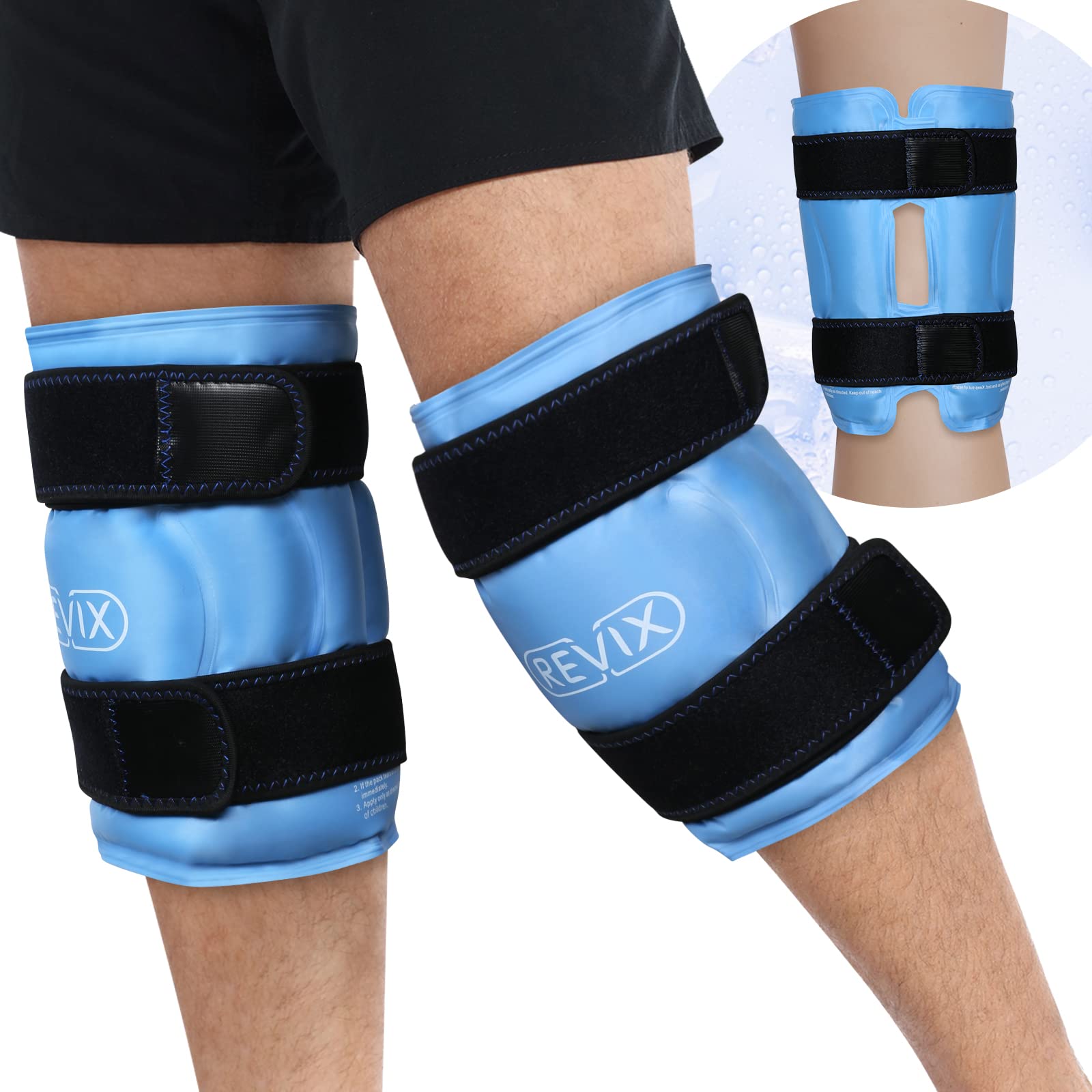 REVIX XL Knee Ice Wrap with Gel Pack - Cold Therapy for Knee Pain, Swelling & Back Injury Relief - Ideal for Post-Surgery, Sports Injuries & Arthritis Recovery