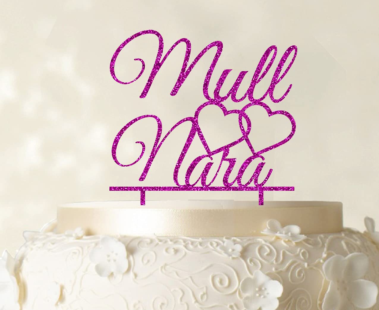Personalized Wedding Cake Topper - Custom Heart-Shaped Cake Decorations (5
