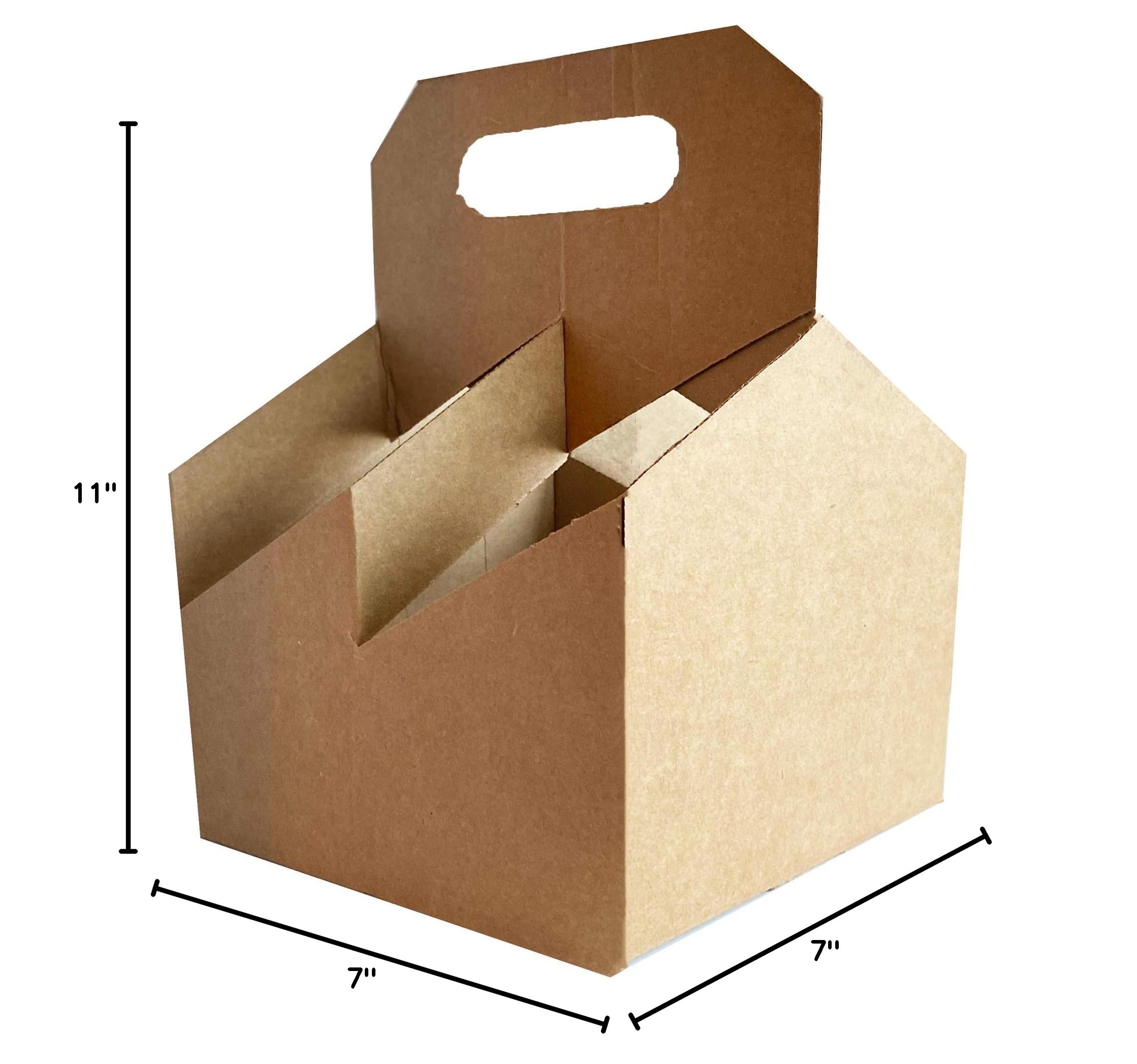 4 Pack Kraft Corrugated Bottle Holder (80 Count) | Fits 750ml & 22oz Bottles | Sturdy Cardboard Wine Carrier for 4 Bottles | Perfect for Parties, Weddings & Wine Tastings | Fast Same Day Shipping
